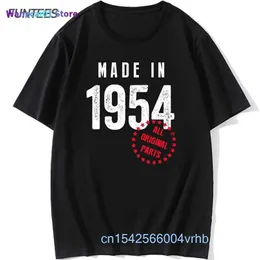 T-shirts masculinos de Wangcai01 feitos em 1954 camiseta de aniversário de algodão nascida em 1954 camisetas de design de edição limitada Todas