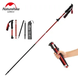 Trekking Poles Naturehike Trekking Poles Ultralight Folding Aluminium Barber Trekking Stick Outdoor Hiking Travel Camping Nordic Walking Sticks J230224