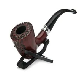 European and American wood lined acrylic bending handle wooden pipe removable hand-made men's resin pipe smoking set