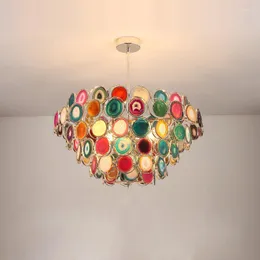 Kronleuchter Luxus Colorized Achat Designer LED Kronleuchter Beleuchtung Hängelampe Lustre Suspension Leuchte Lampen für Foyer Esszimmer