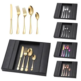 أدوات المائدة مجموعات 16 قطعة من أدوات المائدة الفولاذ المقاوم للصدأ مجموعة أدوات سكين الذهب