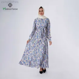 Vêtements Ethniques Islamique Bleu Modeste À Manches Longues Maxi Robe Pour Femmes Robes Élégantes En Mousseline De Soie Abaya Musulman Abayas Arabe Kaftans Dubai Kaftan