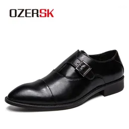 Zapatos de vestir OZERSK Hombres negros Fiesta Hombres Zapatos de cuero genuino italiano Hombre Oficina formal Pisos de lujo1