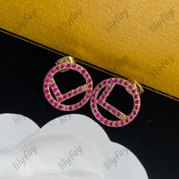 Designer Hoop Ohrringe Fashion Circle Ohrring für Frauen Gestüt Damen Luxusschmuck Diamant F Letters Loop Love Earring Hochzeit Geschenke