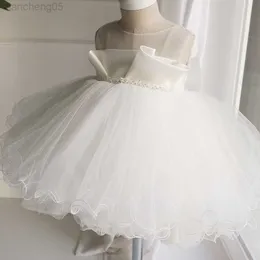 Flickas klänningar teenmiro baby 1st födelsedag bröllop fest klänning flickor prinsessan klänningar spädbarn butik boll klänning för tjej dop vit vestidos w0224