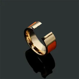 Emaye Lüks Erkek Altın Kaplama Tasarımcı Kadın Kırmızı Pembe Gri Siyah Beyaz Renkli Boyut 7 8 9 10 Çoklu Düğün Nişan Bague Homme Ring ZB021 E23