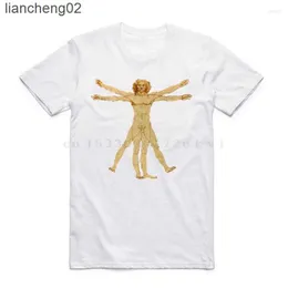 Мужские футболки Мужские футболки Summer Fashion Men Men Men Print Da Vinci Rock Белая рубашка смешная крутая повседневная короткая рукава o nece music гитара футболка W0224