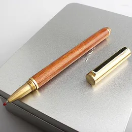 Färg Välj Woody Rollerball Pen Metal Penns Ball Caneta Bronze Gifts Roller 0,5 mm svart påfyllning