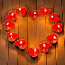 Home Decor Smokeless Candle Paraffin Wax Candle Wedding Proposal Bar Tea Light Candle Use Heart Round Shape