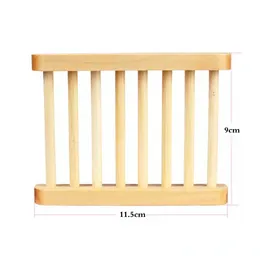 American Classic Natural Bamboo trä tvålskålar trä tvålar bricka hållare förvaring rack tallrik behållare för baddusch badrum 50 st 11,5*9 cm