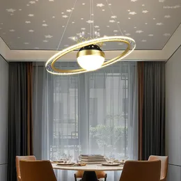 Lâmpadas pendentes Luzes modernas para sala de jantar Decoração de restaurante EL Golden LED LED HANGULE