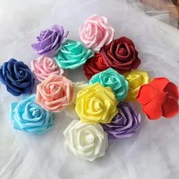 Dekorativa blommor 100st Pe Foam Roses Artificiella huvuden 7-8 cm Fake For DIY Bouquet Bridal Wedding Party Decoration