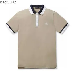 Herr t-shirts Sydkorea G4 Golf Apparel Men's Top Summer New Slim Business Lapel Short Sleeve T-shirt Golf Polo Shirt W0306