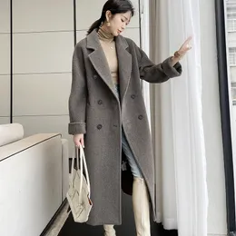 Women's Jackets Peru Alpaca Camel Cashmere Coat MidLength Autumn and Winter Thickening DoubleBreasted Wool Women 230223