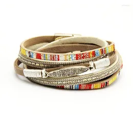 Charm Bracelets Bracelet 2023 Bohemian Jewelry Retro Handwoven European And American Original Leather Alloy Fashion