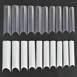 False Nails 200pcs/Box XXL C Curve Straight Length Nail Tips Extra Long Natural-Clear Salon Half Cover Artificial Fake