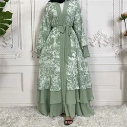 Etnik Giyim Ramazan Eid Mübarek Robe Longue Kimono Femme Musulmane Dubai Abaya Kadınlar İçin Kaftan Pakistan Türkiye İslam Arap Müslüman Elbise