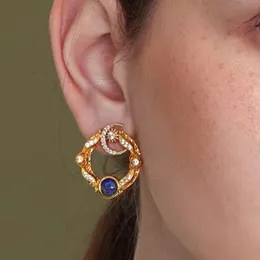 Botiega Moon Słońce Kolczyki Projektantki Stunki Dangle For Woman Gold Splated 18K Diamond Najwyższa jakość Klasyczna styl Never Fade Znakomity prezent 034