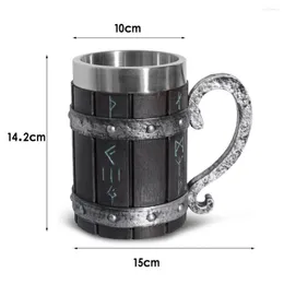 Cups Saucers Viking Cup Creative Stainless Steel Corrosion Resistant Versatile Resin Beer Mug For Pub Drinking Barrel
