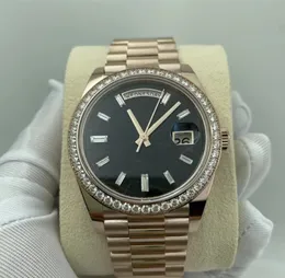 Men's Watch Mechanical Automatic Cal.2823 Rose Gold Laidaid مع Diamonds 228345 40mm الياقوت الكريستال مقاوم للماء 50M هدية مصمم مع مربع أصلي