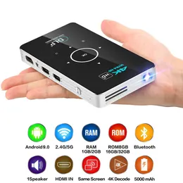 C6 Mini Projector 4K Proyector DLP Android 9 0 Projetor WiFi Bluetooth 4 0 LED Video Home Cinema Support Miracast AirPlay267W
