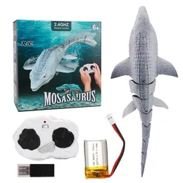 Electric RC Animals Remote Control Mosasaur Dinosaur For Children Mosasaurus Toys Swimming Pool Bathroom Pool Game 230224