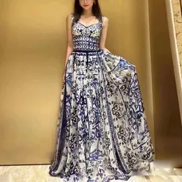 멋진 드레스 여자 꽃 프린트 집결 허리 민소매 FitFlare 캐미 드레스