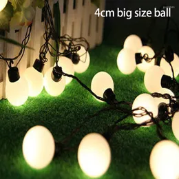 Strings 5pcs/lot Outdoor 40mm Big Size Ball Led String Light 220V/110V 5M 20leds Fairy Christmas Tree Decoration For Party Garden