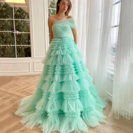 Sukienki imprezowe Uzn Formal A-Line Prom jeden tiulowy tiul