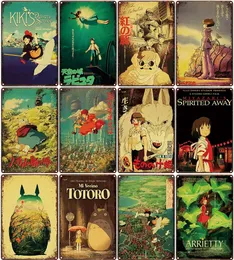 Japan Classic Anime Movie art painting Retro Metal Poster Tinplate Plaque Vintage Tin Sign Art Iron Painting Indoor Kid Room Bar Cafe Wall Decor Size 30X20cm w02