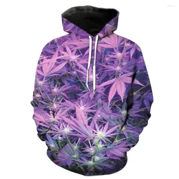 Men's Hoodies CNUUIKOOEK Sweatshirts 3D Purple Cherry Blossom Printed Hooded Pocket Pullover Hoody Fashion