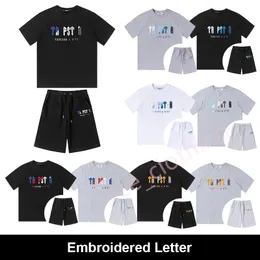 メンズデザイナートラップスターTシャツとショーツレディースラグジュアリーブランドトラックスーツファッション刺繍半袖夏のショーツクルーネック服S-XL