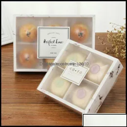 Packing Boxes Office School Business IndustrialTransparent Frosted Mooncake Cake Pack Box Dessert Arons bakverk Förpackning Drop Delive Dhlzx