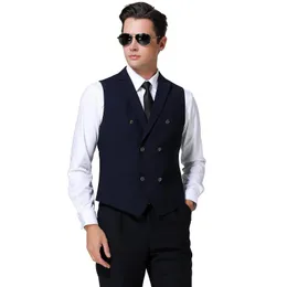 Mäns västar Aviation Fastighet Flight Workwear Air Pilot Black Slim Fit Vest Male Captain Uniform Aircraft Buckle Business Suit Formal Suitme