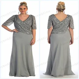 2019 Spring New Arrival Plus Size Beading Chiffon Mother of the Bride Dress