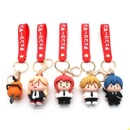 Pochita Chainsaw Man Keychain Anime Perif￩rico Dem￴nio Marchima Ecrente Saco Secund￡ria da bolsa escolar E18