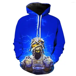 Men's Hoodies CNUUIKOOEK Sweatshirts 3D Mummy Printed Hooded Pocket Pullover Hoody Fashion