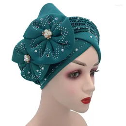 Etniska kläder 2023 Auto Gele Headtie African Turban Cap Hat For Ladies Islamic Head Wraps Nigerian Wedding Redan muslimsk huvudduk