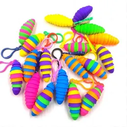 Parti fidget oyuncaklar tırtıl sevimli kabarcıklar dekompresyon aracı anahtarlık kolye sümüklü oyuncak elastikiyeti itme kabarcık anti çocuk stres eğitimi 2023