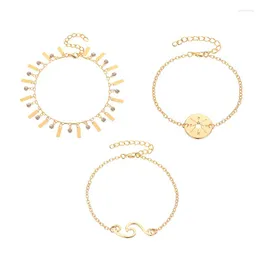 أساور السحر (3pcs/set) مجموعات الأزياء للنساء ربط سلاسل الأساور Pulseras Femme Crystal Hollow Bracelet