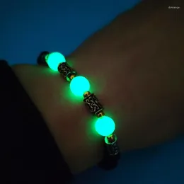 Charm Bracelets Couple Vintage Luminous Beades Bracelet Natural Stone Glow In The Dark Jewelry For Women Gift
