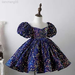 Girl's Dresses Children Girls Princess Dress Beads Bow 2022 New Baby Girl Christmas Party Dress Floral Ceremony Elegant Girls Come Ball Gown W0224