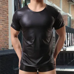 Мужские рубашки мужские топы O-образной кишки с коротким рукавом эластичная футболка для мужчин