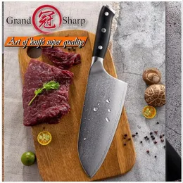 Cleaver Knife 7 2 Inch VG10 Japanese Damascus Steel Kitchen Knives 67 Lager Butcher Tools Chef's Japanese Damascus Knife Pro263y