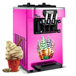Máquina de sorvete macia de aço inoxidável Duas cores Gelato Making Machine Painel LCD Small Ice Cream