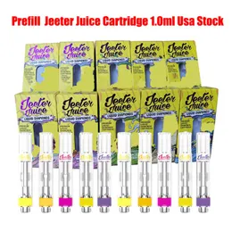 Jeeter Juice Ceramic Coil Cartridge Glass Atomizer Vape Carts 1ml Prefill 510 Thread Thick Oil with Vaporizer 10 Colors Packaging