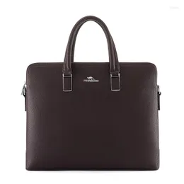 Briefcases 2023 Luxury Cow Genuine Leather Business Men's Briefcase Male Shoulder Bag Men Messenger Tote Computer Bags