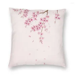 Kudde körsbärsblomning sakura blommigt mönster täcker 45x45 cm japanska blommor sammet lyx kast heminredning