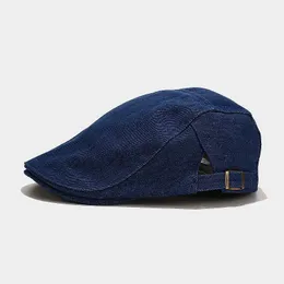 Berets Unisex Washed Denim Hat For Men Sboy Women Retro Peaked Cap Solid Blue Duckbill Spring Summer Gorras HombreBerets