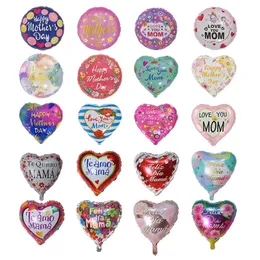 18inch Heart Spanish Happy Mothers Day Foil Balloons Party Air Globos Home Mom Birthday Gift Anniversary Decorations Gifts